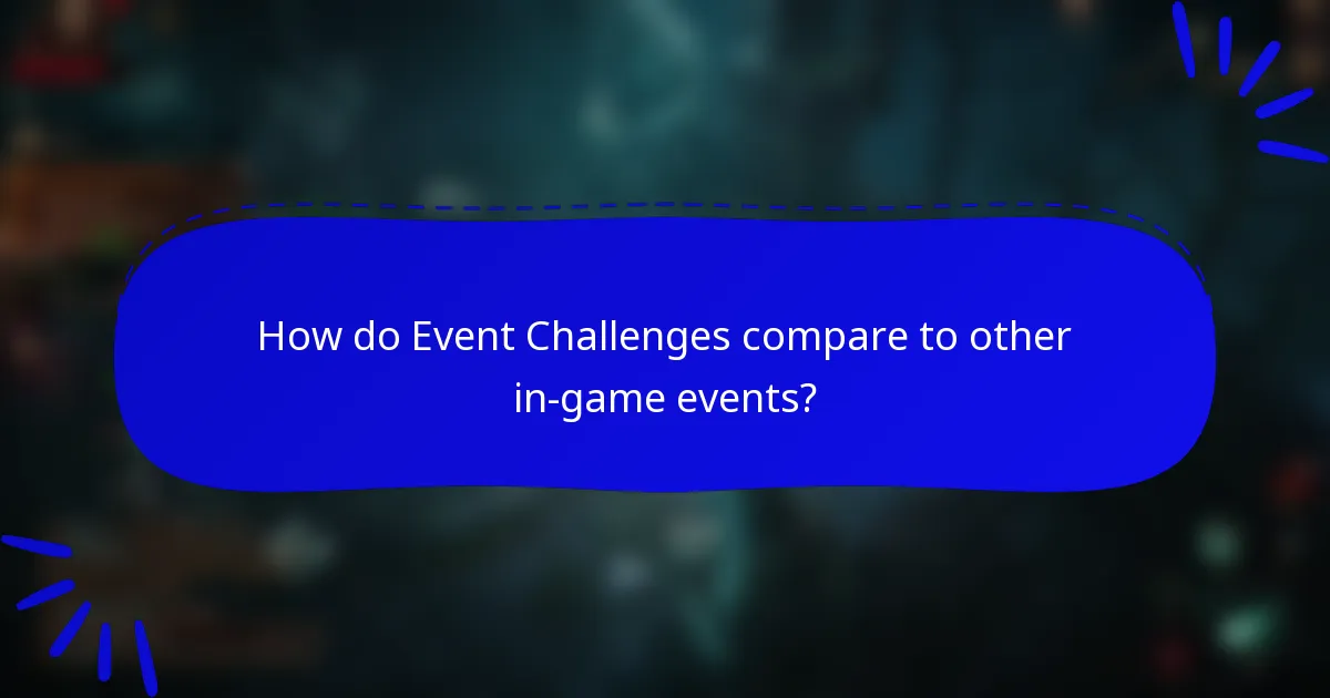 How do Event Challenges compare to other in-game events?