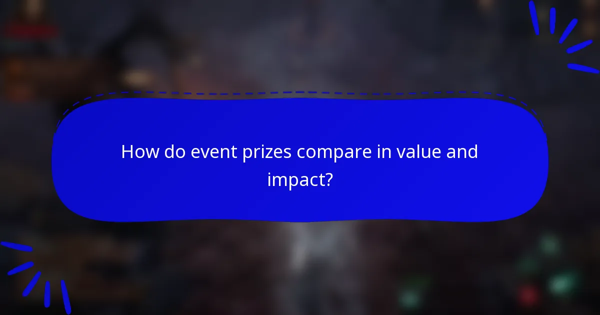 How do event prizes compare in value and impact?