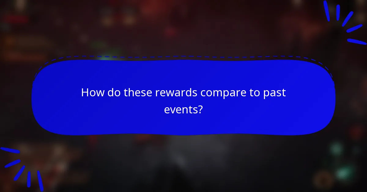 How do these rewards compare to past events?