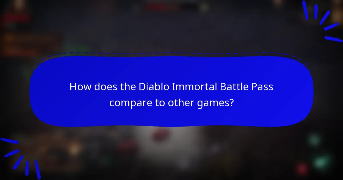 How does the Diablo Immortal Battle Pass compare to other games?