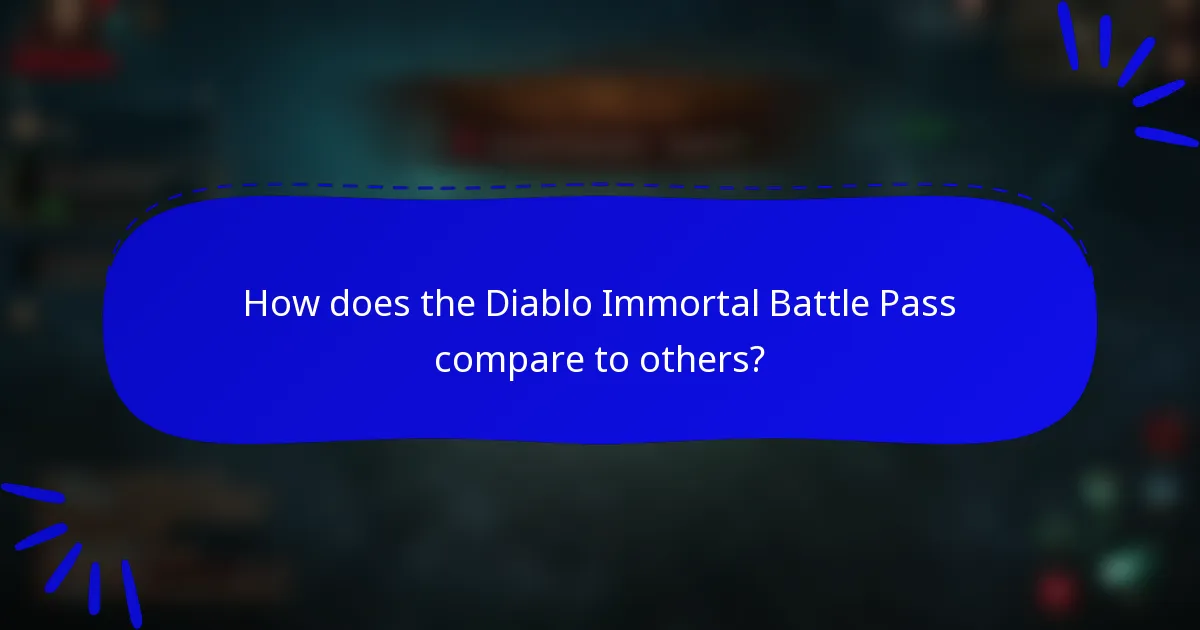 How does the Diablo Immortal Battle Pass compare to others?