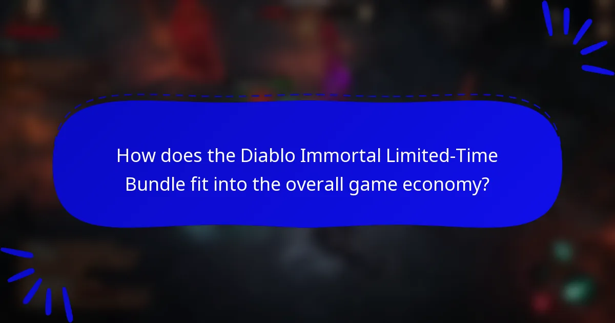 How does the Diablo Immortal Limited-Time Bundle fit into the overall game economy?