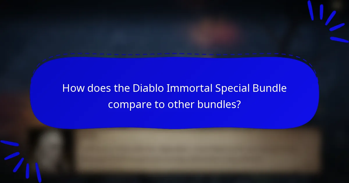 How does the Diablo Immortal Special Bundle compare to other bundles?