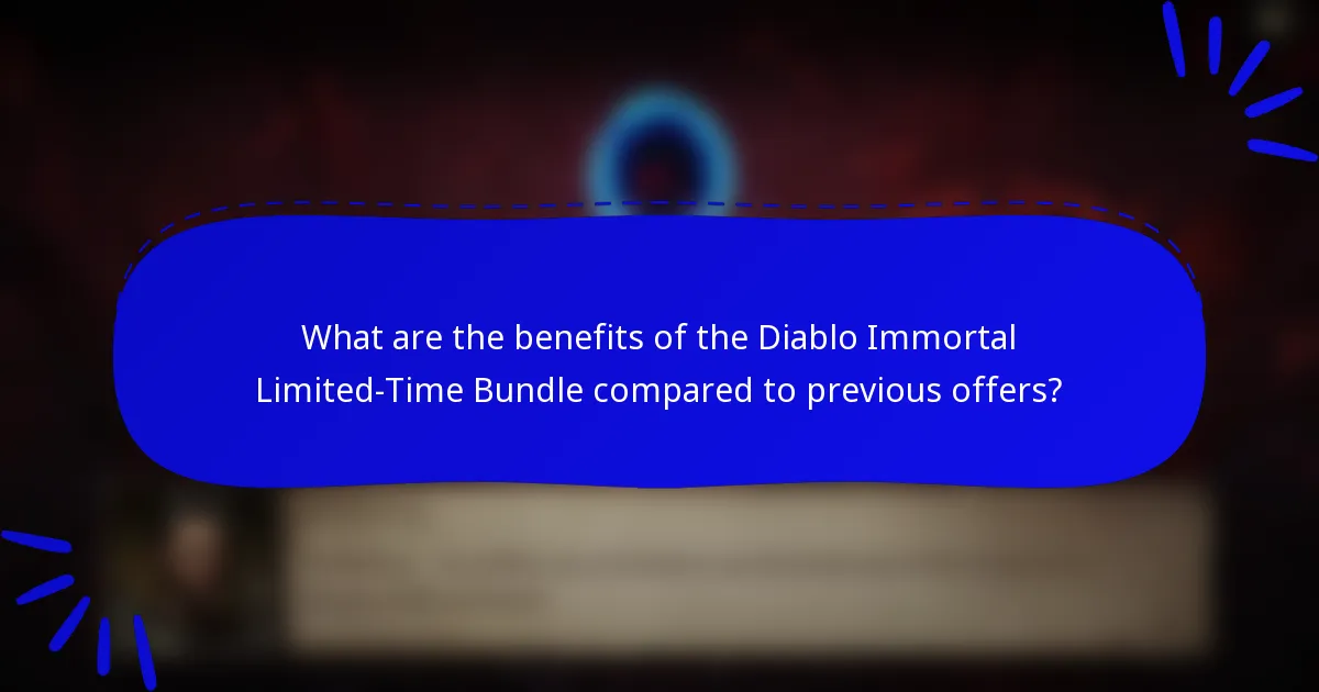 What are the benefits of the Diablo Immortal Limited-Time Bundle compared to previous offers?