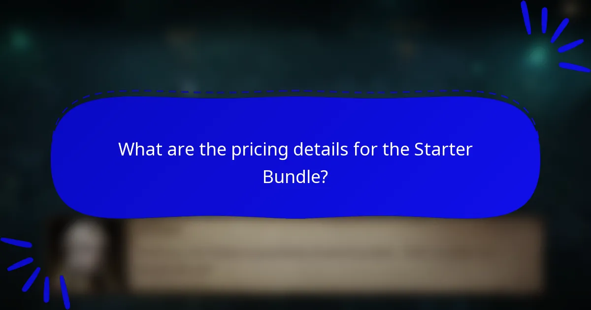 What are the pricing details for the Starter Bundle?