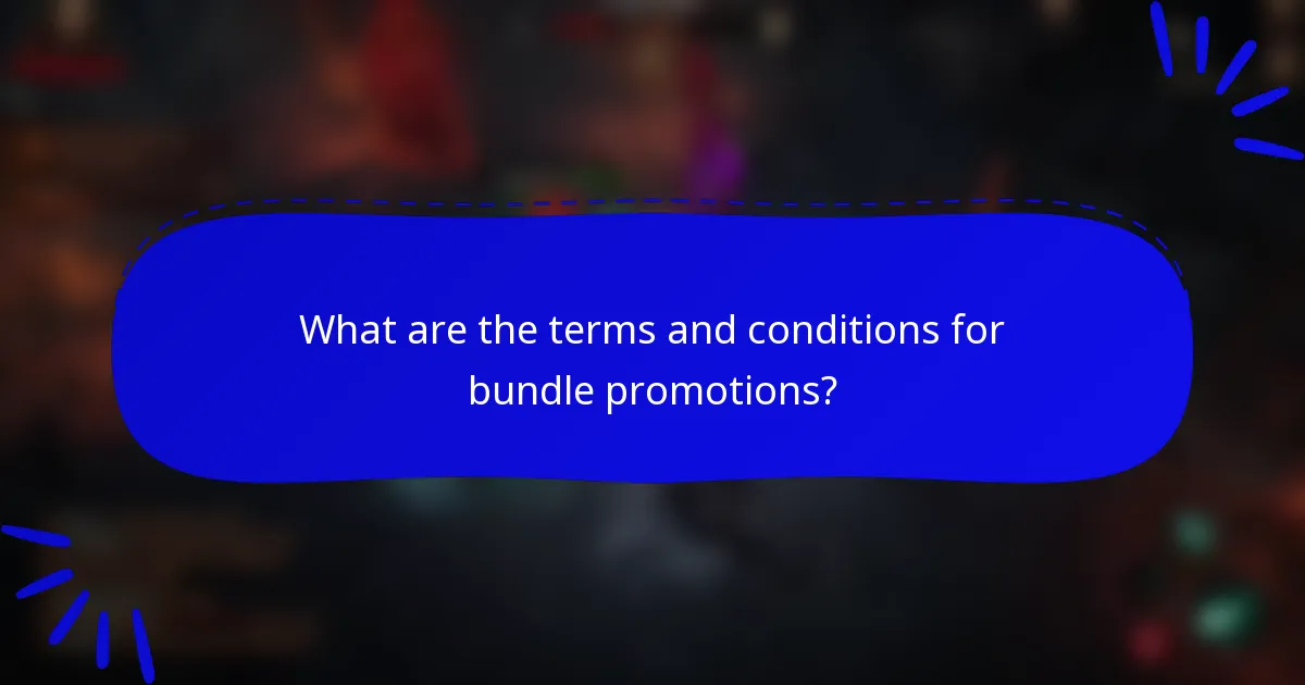 What are the terms and conditions for bundle promotions?
