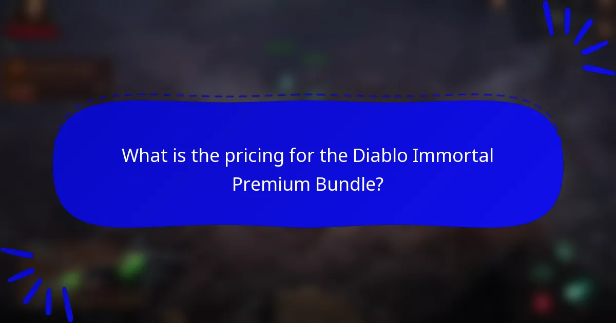 What is the pricing for the Diablo Immortal Premium Bundle?