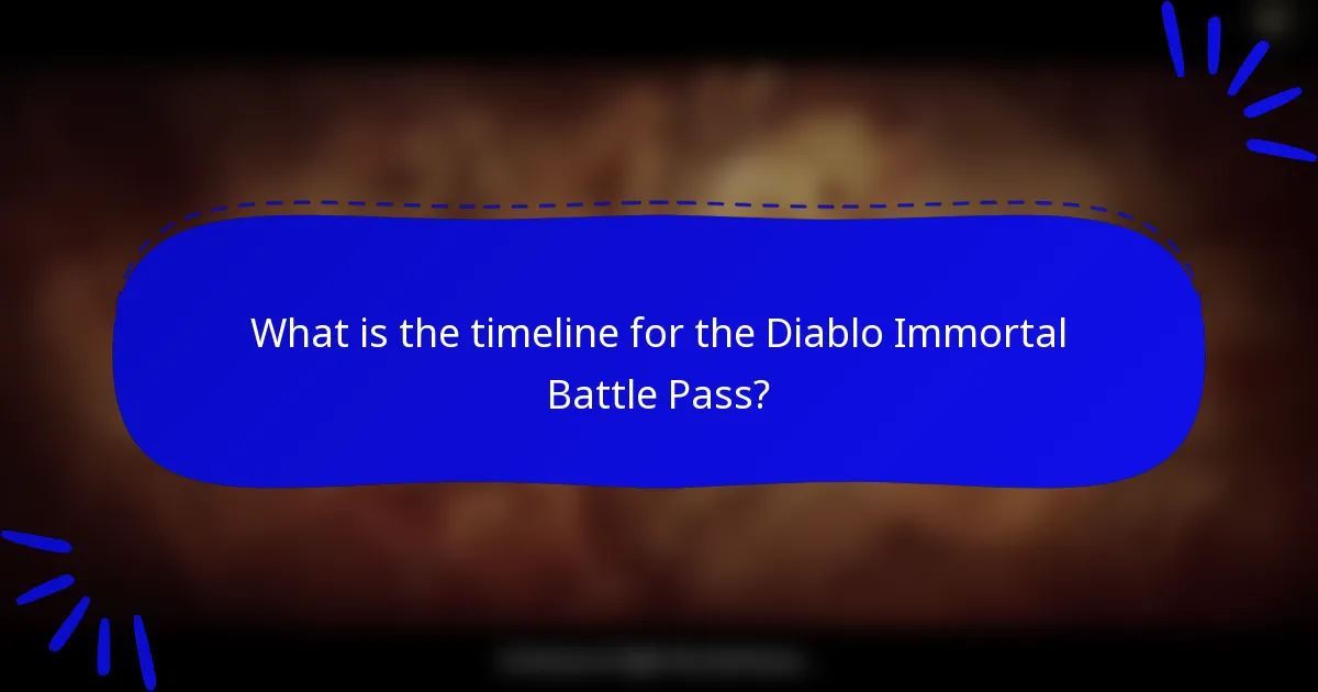 What is the timeline for the Diablo Immortal Battle Pass?