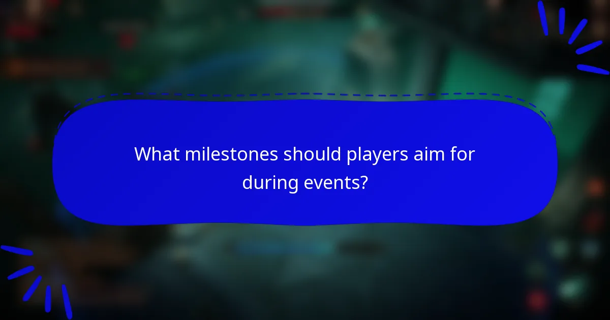 What milestones should players aim for during events?