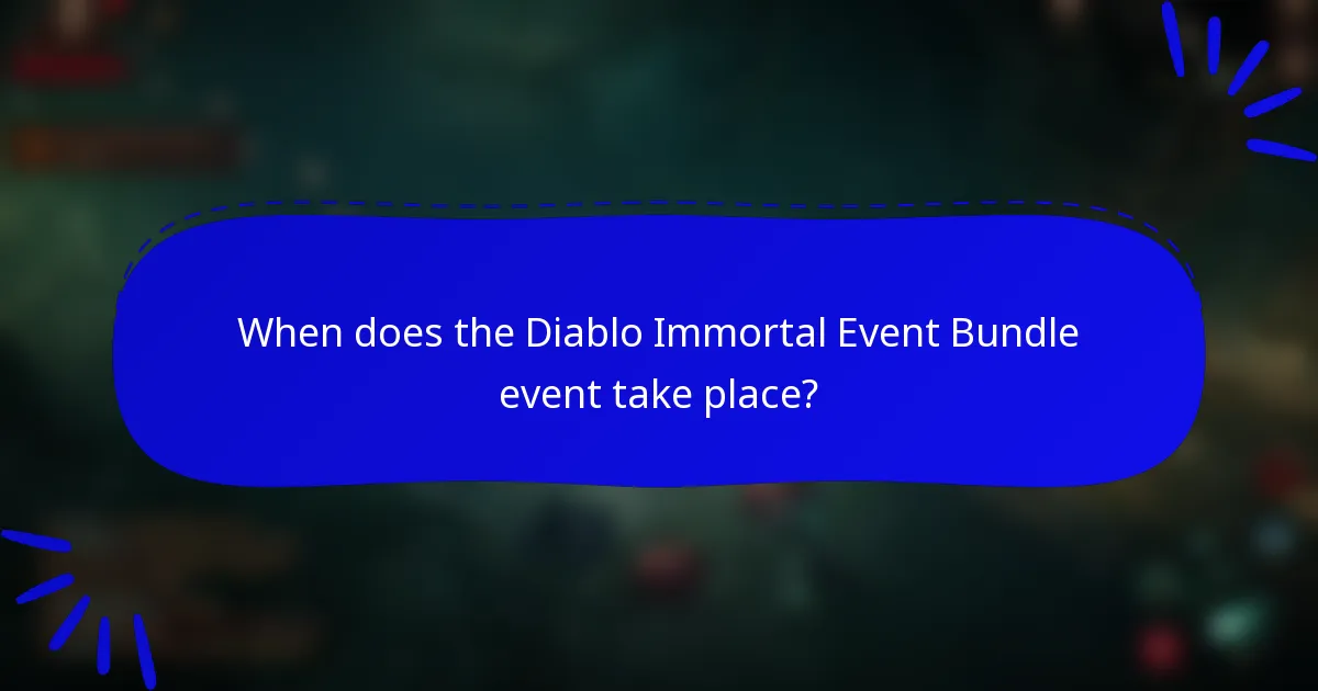 When does the Diablo Immortal Event Bundle event take place?